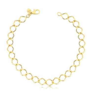 Imagem de Pulseira Grumet Masculina Elos Longos Folheada A Ouro 18k