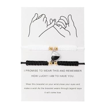 Imagem de Pulseiras para casais, 2 peças, pulseiras trançadas feitas à mão, para mulheres, homens, presentes de amizade, Medium, Latão, Sem Pedra Preciosa