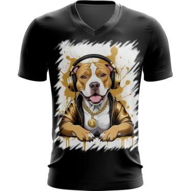 Imagem de Camiseta Gola V Pitbull com Headphones 3, Baby Look G