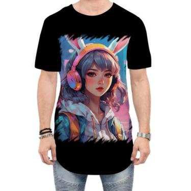 Imagem de Camiseta Longline Páscoa Coelhinha Traços Vaporwave 9 - Kasubeck Store