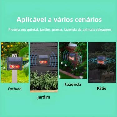 Imagem de Repelente De Pássaros Ultrassônico Solar À Prova d'Água IP66 Com Lâmpa