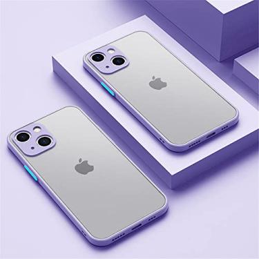 Imagem de Capa fosca de armadura à prova de choque para iphone 13 12 11 pro max xr xs 6 7 8 plus se mini pára-choques de silicone capa dura para pc, roxo, para i6plus, i6splus