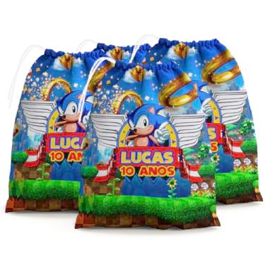 Imagem de Sacolinhas Surpresa Personalizada Tecido Sonic Mania (Sacolinhas 15x20, Unidades, 30)