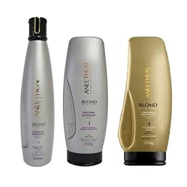 Imagem de Kit Aneethun Blond Matizante 3 Prod Shampoo, Masc E Finaliz