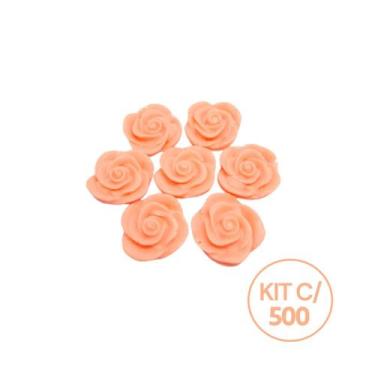Imagem de Kit 500 Unidades Mini Sabonete Artesanal Rosa Flor 2,5 cm - D&C, Salmã