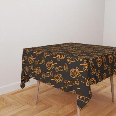 Imagem de Toalha De Mesa Quadrada 4 Lugares Tecido Oxford Doces Laranja Neon TL2