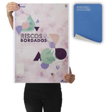 Imagem de Papel Carbono para Costura Riscos e Bordados Azul 66X44CM Caixa com 10