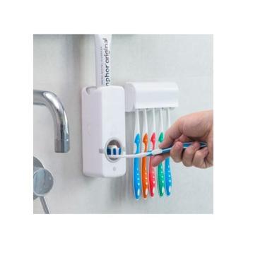Imagem de Dispenser De PASTA DE DENTE C/ Suporte HIGIÊNICO PARA Escovas - EMB-EC