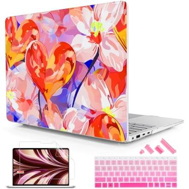 Imagem de Lepeoac Capa para laptop Microsoft Surface de 13,9 polegadas, 2024 Windows 11 Copilot+ PC, tela sensível ao toque da 7ª edição, capa rígida de plástico com capa de teclado e protetor de tela, coração