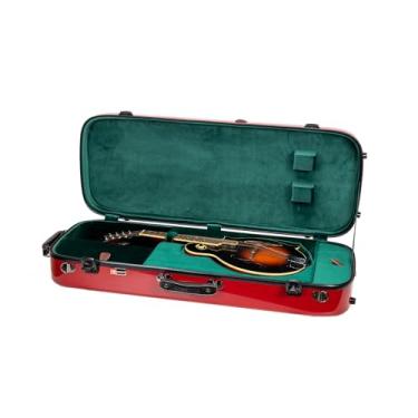 Imagem de Crossrock Capa dupla de fibra de vidro - bandolim universal para estilo A&F, com compartimentos de acessórios, alças de ombro removíveis, TSA Lock-Red (CRF2020MAFRD-R)