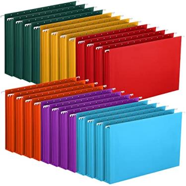Imagem de 24 peças de bolso para pendurar com reforço de altura total, pastas de arquivo A4, expansíveis, para armário, tamanho carta, arquivos legais, cores sortidas, divisórias expansíveis de armário