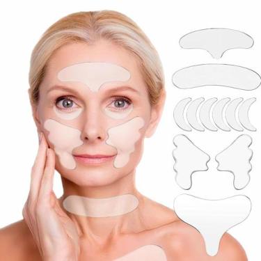 Imagem de Adesivos Anti-Rugas RiiaWong - 11 Peças de Silicone para Mulheres