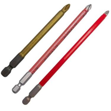 Imagem de Kit 3 Ponta Bits PH2 90mm + 127mm + 150mm Ponteira Magnética Philips P