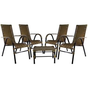 Imagem de Jogo Com 4 Cadeiras E Mesa De Centro Bela Pequi