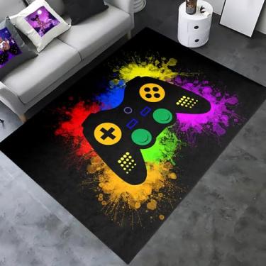 Imagem de Tapetes de jogos para meninos e adolescentes, decoração de quarto, tapetes de gamer para sala de estar, gamepad, 1,6 m x 1,8 m