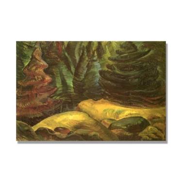 Imagem de NHLDZYH Impressões de Emily Carr, (musgo amarelo), reproduções de pinturas famosas, imagem de arte abstrata para sala de estar quarto decoração de casa. Somente tela de 70 x 105 cm - 27,6 x 41,4 pol