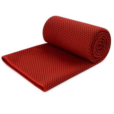 Imagem de Toalha Microfibra Grande 150x80cm Ultrafina – Alta Absorção, Secagem Rápida e Super Absorvente | Compacta, Ultra Leve, Ideal para Academia, Acampamento, Natação, Piscina e Praia. (Vermelho)