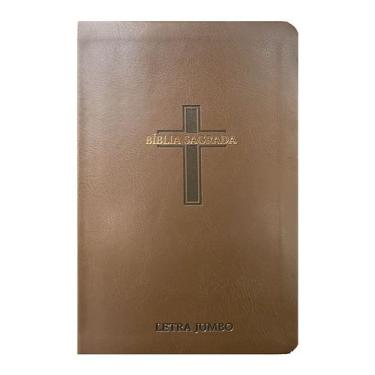 Imagem de Bíblia RC com Harpa - Capa Luxo Cruz Marrom- Letra Jumbo - CPP