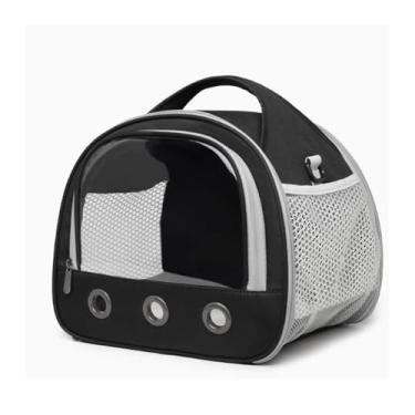 Imagem de Gaiola de pássaro, bolsa de passeio de papagaio, respirável, para uso ao ar livre, com bolsa transversal dedicada para pássaros, gaiola de voo portátil (preto)
