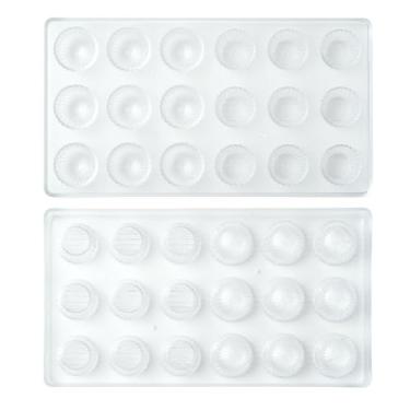 Imagem de UR URLIFEHALL 2 moldes de chocolate roscados de emenda dupla redondos para decoração de bolos, pão, doce, pudim, manteiga