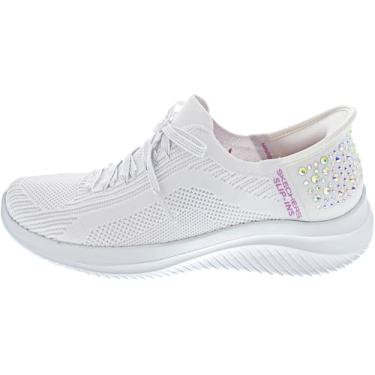 Imagem de Skechers Tênis feminino Hands Free Slip-ins Ultra Flex 3.0 Shining Glitz, Branco, 40