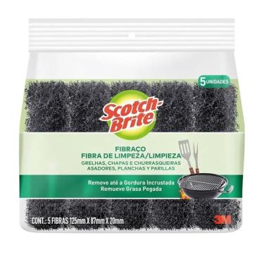 Imagem de Fibraço de limpeza grill Scotch-Brite com 5 unid - 3M