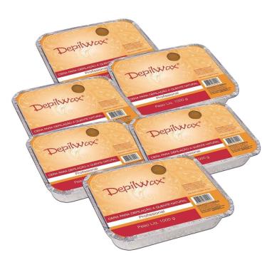 Imagem de Kit Depilação 6 Ceras Barra Natural (Mel) 1 Kg Depilwax