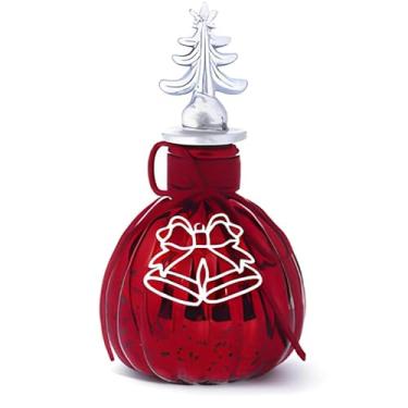 Imagem de Natal Decoração Casa, 9,5 X 15,5cm, Dispenser Porta Sabonete Liquido Vidro Envelhecido Gomos(Vermelho)