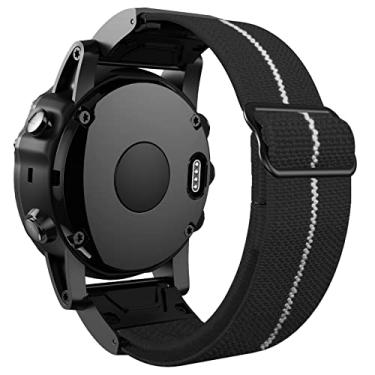Imagem de BUDAY Pulseira de relógio inteligente de 22 mm para Garmin Fenix 7 6 5 5Plus 935 Epix Nylon Easyfit Pulseira Acessório Fenix 7 6Pro (C, para Epix)