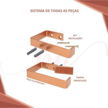 Imagem de Porta Toalha Rosto Banheiro Quadrada Rose Inox - Home Neth