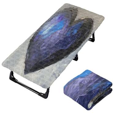 Imagem de Burbuja Lençol de berço de coração escuro para crianças, lençol de cochilo acolchoado portátil com faixa elástica para meninas e meninos, lavável na máquina, 63,5 x 127 cm