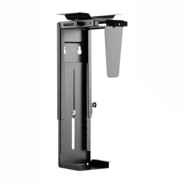 Imagem de VHDY85KA Suporte de CPU ajustável sob mesa e parede para escritório, suporte de CPU ajustável, suporte de torre de PC sob a mesa de aço estável cabe na maioria dos acessórios de capa de PC