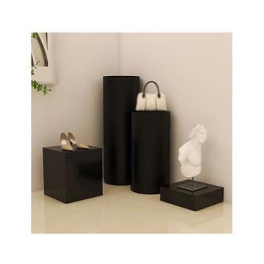 Imagem de Suporte de base de exibição de manequim redondo - Plataforma preta de 61 x 30 cm para modelos de aumento, ideal para lojas de casamento e boutiques domésticas - Solução de vitrine resistente e