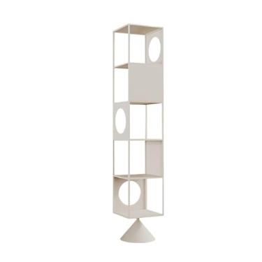 Imagem de Estante de livros para sala de estar, prateleira de armazenamento de estante, armário de exibição criativa de escritório, rack de armazenamento de arte de ferro simples prateleira independente para