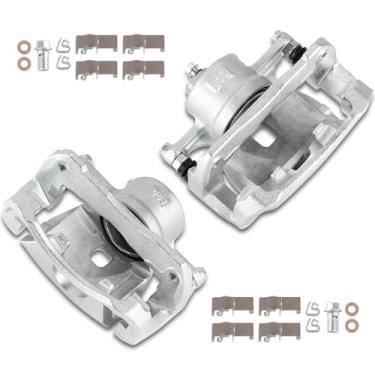 Imagem de UNITHUB Kit de pinça de freio dianteiro direito + conjunto esquerdo com suporte 19B3129 19B3128 compatível com Toyota Avalon Camry ES350 2007-2018 (conjunto de 2)