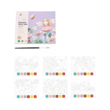 Imagem de Livro De Pintura Em Aquarela Para Crianças Com 20 Folhas, Temas De Con