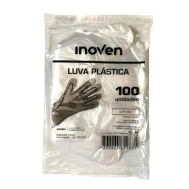 Imagem de Luva Descartável Transparente Tam Único 100 Unid Inoven