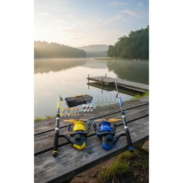 Imagem de Kit Pesca Completo: Vara Telescópica, Molinete e Acessórios - Congratu