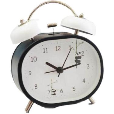 Imagem de Despertador Panda Mute Double Bell Small Metal Desktop - yiweisai