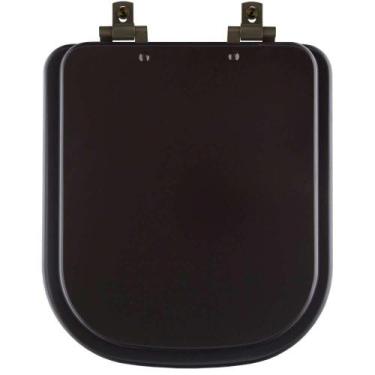 Imagem de Assento Sanitário MDF Soft Close Quadra Marrom Fosco para Vaso Deca co