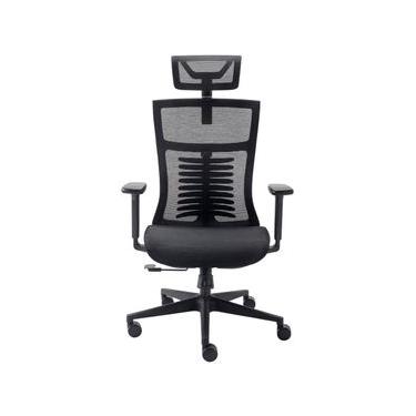 Imagem de Cadeira de Escritorio Ergonômica Elements Vertta Pro com Apoio Lombar e Cabeça Respirável Preta