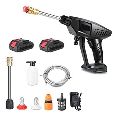 Imagem de ERYUE Máquina de limpeza,Lavadora de pressão sem fio, limpador de pressão portátil 120psi portátil com bateria e carregador 24 v 7500 mah lavadora de pressão elétrica de bateria recarregável para lav