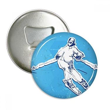 Imagem de Ilustração de esportes de inverno, snowboard, abridor de garrafas, ímã de geladeira, emblema multifuncional