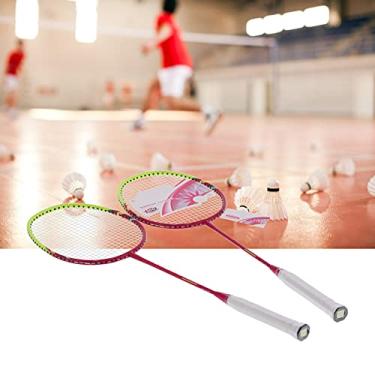 Imagem de Raquete de badminton de fibra de carbono 2 jogadores raquetes de badminton adultos raquetes de fibra de carbono leves com bolsa de transporte