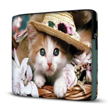 Imagem de Pasta Maleta Capa Case Para Laptop Notebook Compatível com MacBook, Dell, Samsung, Acer UltraBook, 15,6" Gatinho