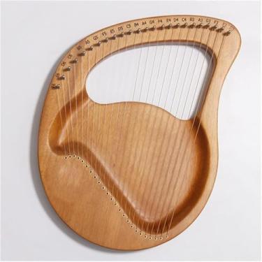 Imagem de Instrumento de lira 24 cordas lira harpa de madeira mogno instrumento musical iniciante, 1