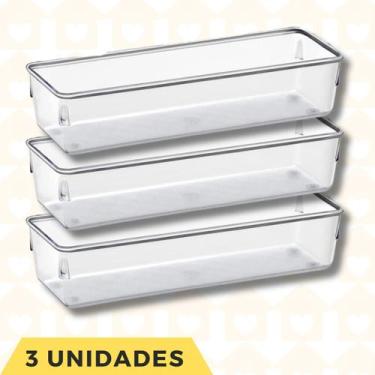 Imagem de 3 Organizador Porta Objetos Talheres Maquiagem Multiuso Medio - PLASTU