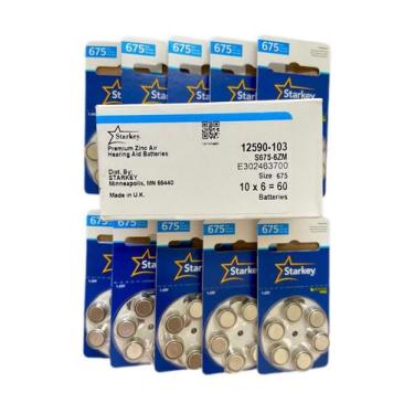 Imagem de 60 Pilhas Auditivas Starkey 675- Selo Azul, 10 cartelas., Azul, 1.45