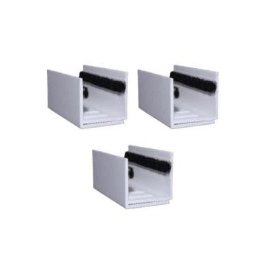 Imagem de 03 Un Guia U Externo Ajustável Para Porta De Correr - Branco - Perfil 