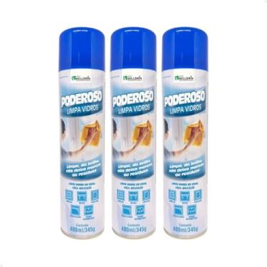 Imagem de Kit com 3 Limpa Vidros Aerosol Poderoso Kelldrin 400ml – Ideal para Vidros, Espelhos e Superfícies Delicadas